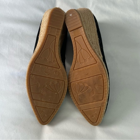 Viscata Limited Edition Black Suede Roses V Cut Espadrille Wedges - Picture 7 of 7